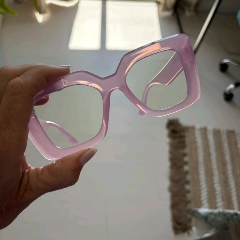 NEW Pink Oversize Fashion Glasses - Picture 8 of 9